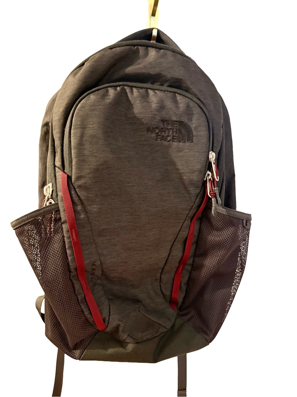 The North Face Vault Backpack Grey Heather/Cardinal Red Daypack